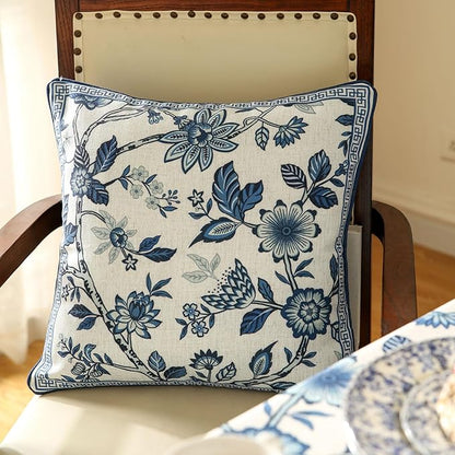 Chinoiserie Throw Pillow Covers, Classic Chinoiserie Blue and White - Image 6