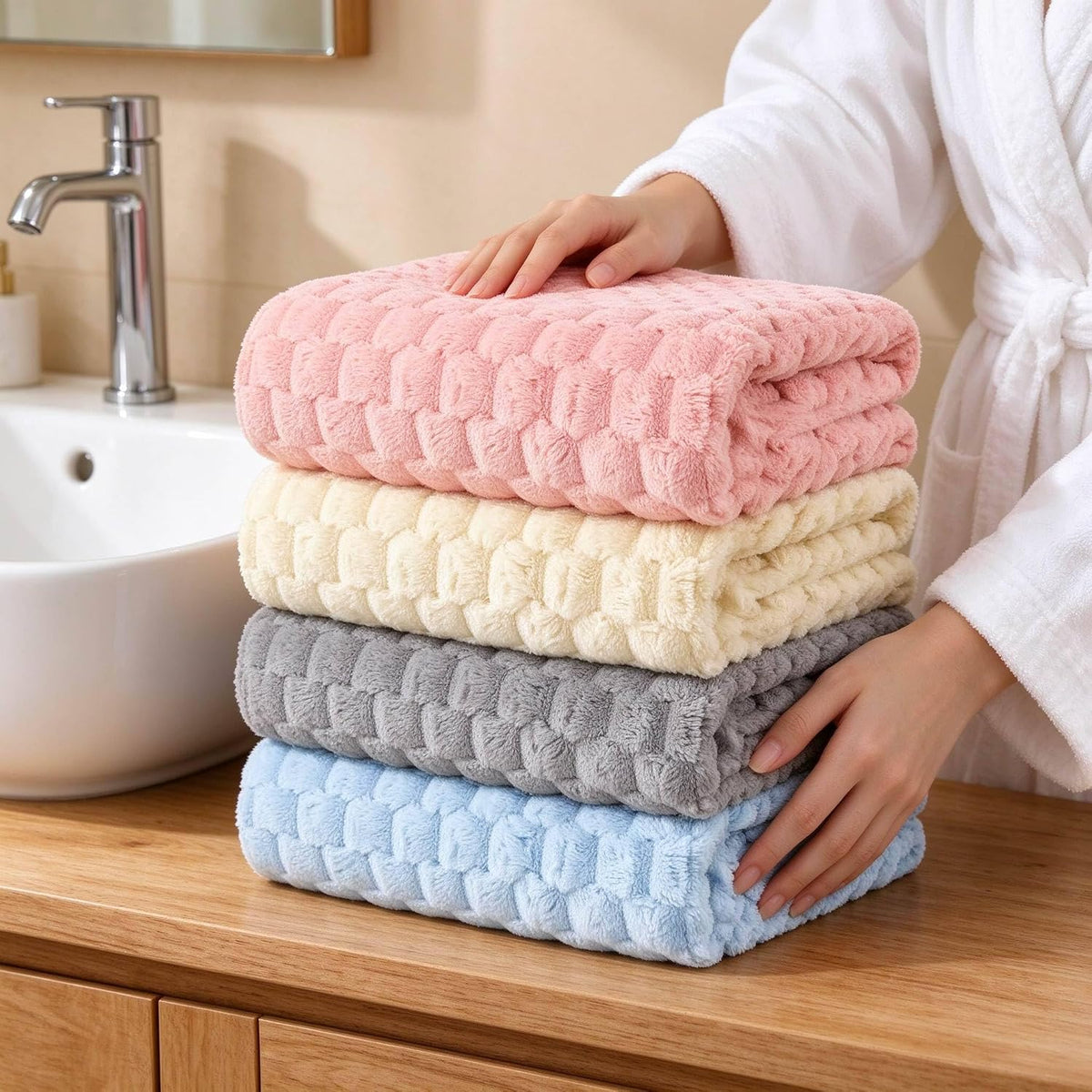 microfiber bath towels, quick dry, super soft, 27.5"x55", front angle view