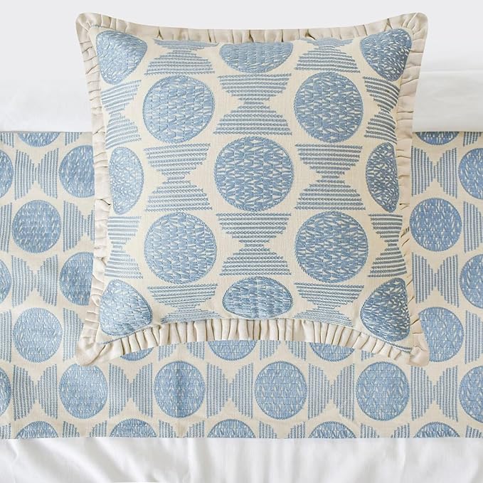 The HomeCentric King/Queen/Twin Blue Decorative Bed Runner Full 68"x18" Bed - Image 2