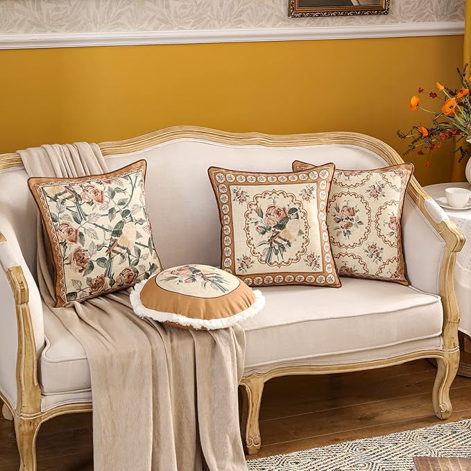 patdrea Designer Vintage Floral Throw Pillow Covers - Image 7