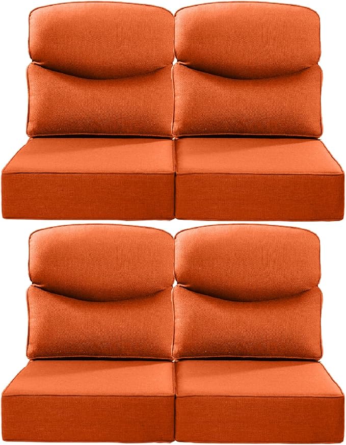Luxury 24x24x6 Inch Smile Patio Dining Chair Cushions Set of 4 by ACTREST