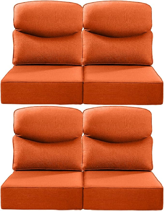 Luxury 22x24/22x25 6-Inch Smile Patio Dining Chair Cushions Set of 4 by ACTREST