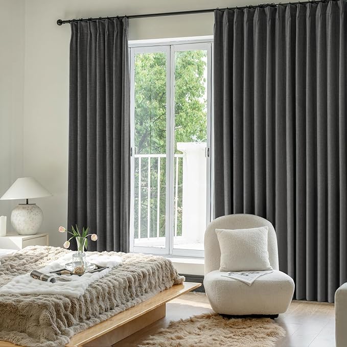 IVAPUPU Linen Pinch Pleated Full Blackout Curtains - Image 6