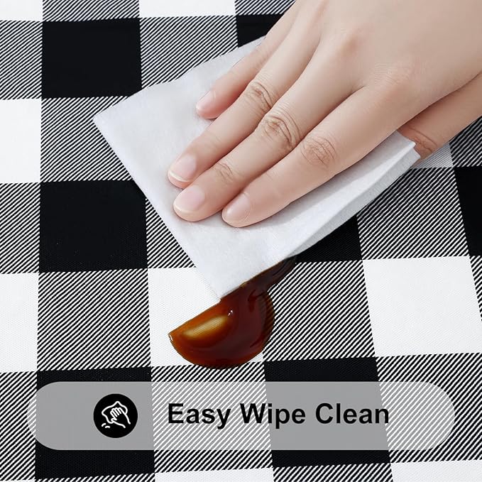 Smiry Rectangle Picnic Table Cloth, Elastic Waterproof Fitted Vinyl Tablecloths - Image 4