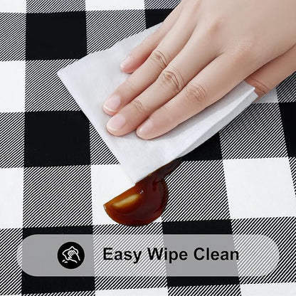 Smiry Rectangle Picnic Table Cloth, Elastic Waterproof Fitted Vinyl Tablecloths - Image 4