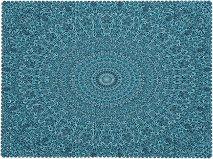 Mandala Tablecloth Turquoise Teal Blue Boho Ethnic Abstract Art Meditation - Image 7