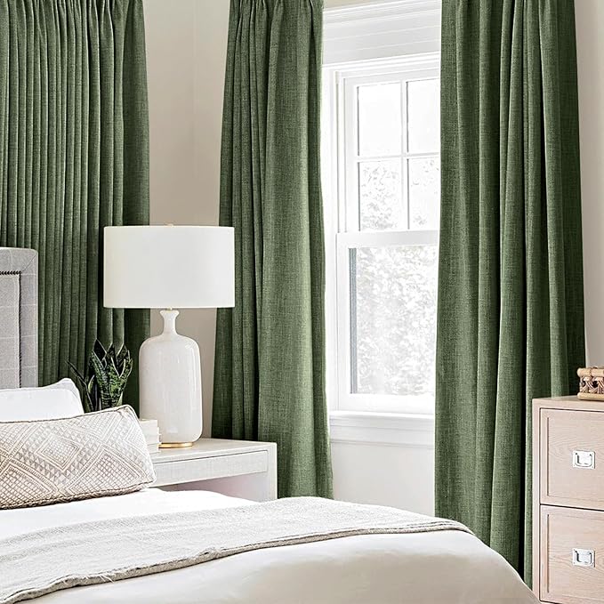 MIULEE 100% Blackout Linen Textured Curtains - Image 2