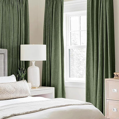 MIULEE 100% Blackout Linen Textured Curtains - Image 2