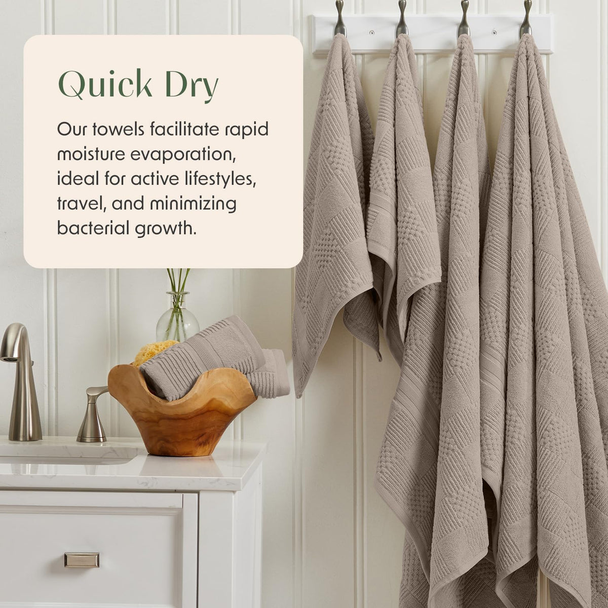 springtree home 100% cotton bath towel set |, close-up detail