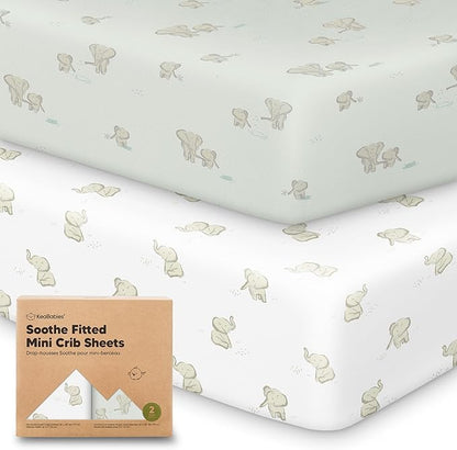 2-Pack Mini Crib Sheets Fitted by KeaBabies
