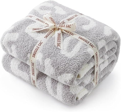 Snuggle Sac Leopard Queen Size Grey Microfiber Fluffy Warm Cozy Fuzzy Soft by SnuggleSac