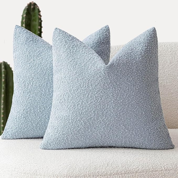 Foindtower Set of 2, Decorative Textured Boucle Throw Pillow Covers Accent by Foindtower