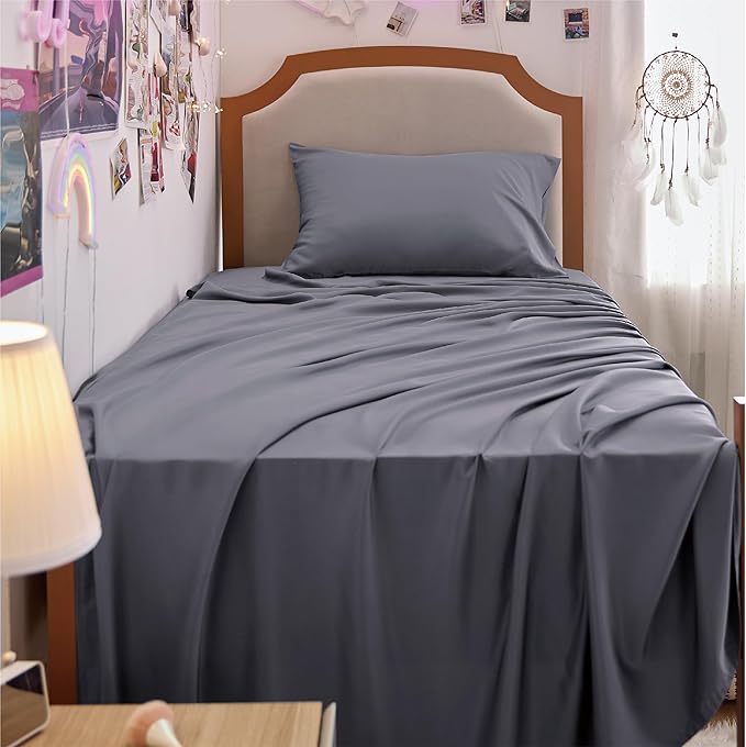 Bedsure Twin XL Sheet Set Dorm Bedding, Cooling Sheets Twin Extra Long Sheets - Image 3