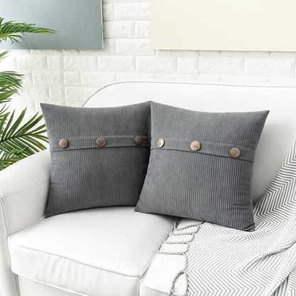 HWY 50 Gray Grey Chenille Throw Pillow Covers 16x16 Inch - Image 4