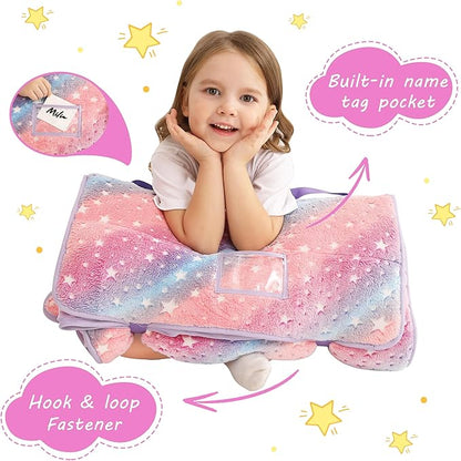 Toddler Nap Mat with Pillow and Blanket, Extra Large Rolled Napping Mats - Image 4