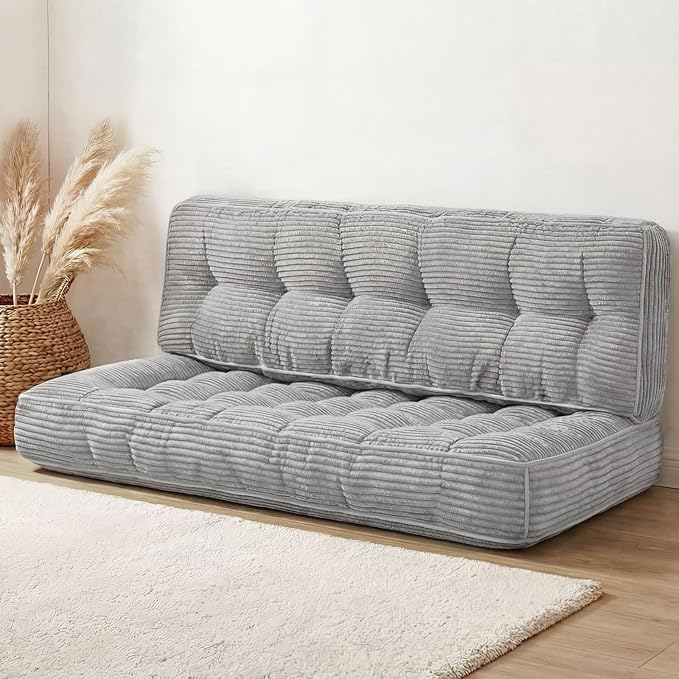 63 Inch Folding Sofa Bed Convertible Chair, 2-in-1 Convertible Boneless Sofa by Vercraft