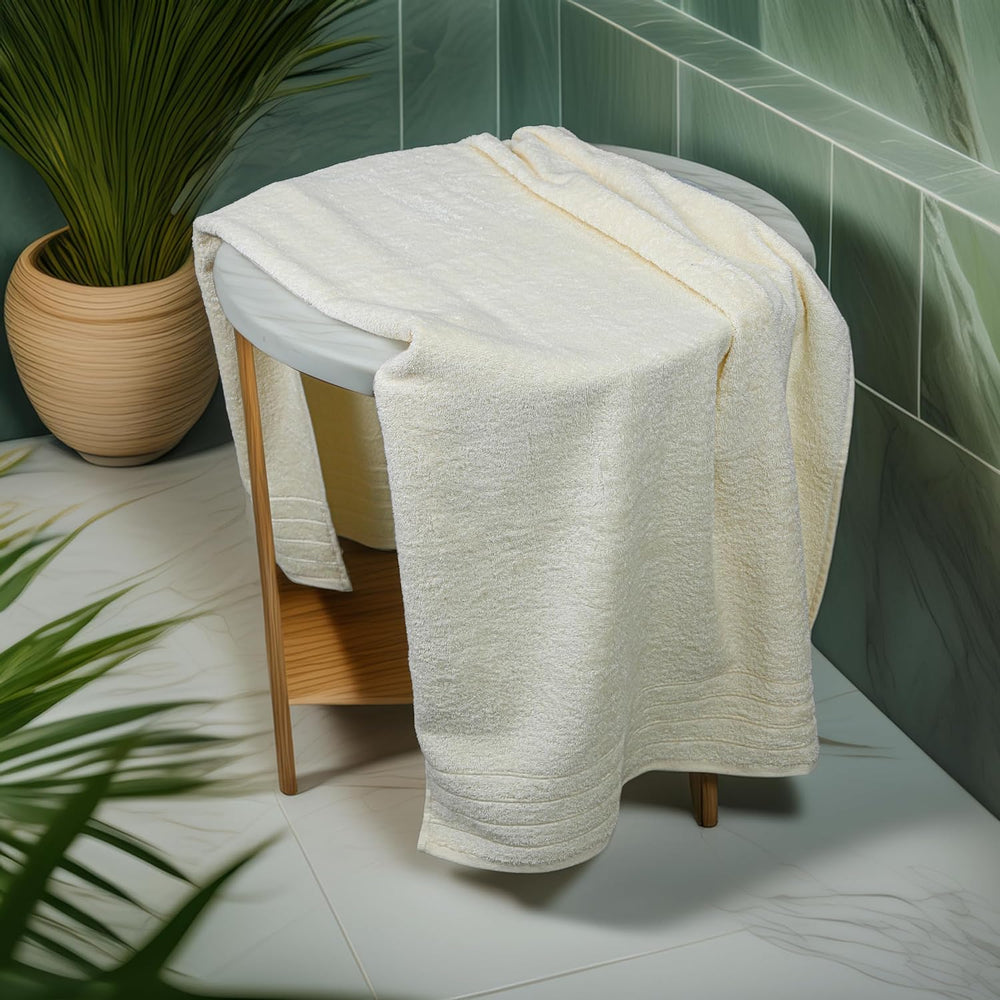 Tens Towels 4 Piece Extra Large Bath Towels 30 x 60 Inches, Cream