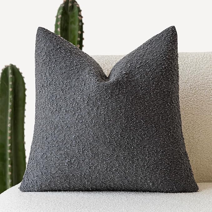 Foindtower Decorative Boucle Throw Pillow Covers Accent Solid Pillow Cases Cozy by Foindtower