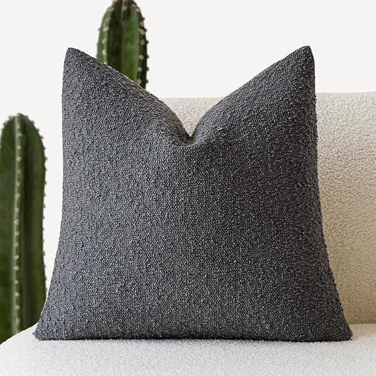Foindtower Decorative Boucle Throw Pillow Covers Accent Solid Pillow Cases Cozy by Foindtower