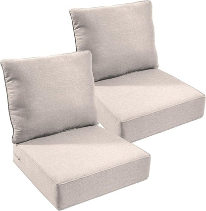 Outdoor Chair Cushions Set of 2, Waterproof 24x24 Patio Chair Cushion, by moosprr