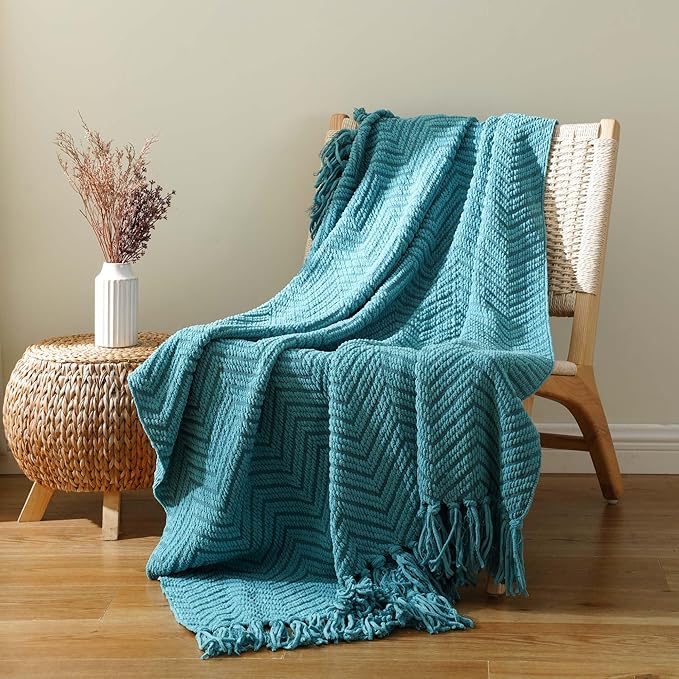BATTILO HOME Teal Throw Blanket - Image 5