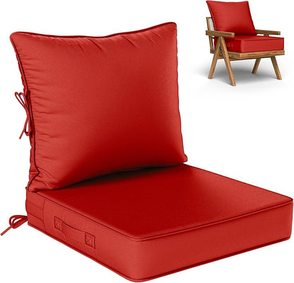 Outdoor Seat Cushion Set 22 L × 22 W × 4 H Inch Waterproof & Fade Resistant by VisitheKimunukStore