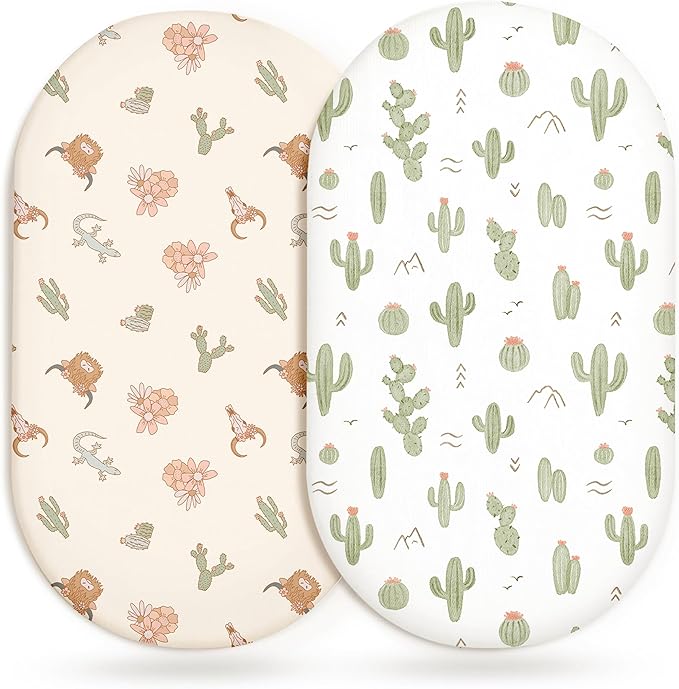 Bassinet Sheets for Baby Girls Boys 2 Pack, Fitted Baby Mattress Sheet for by Home