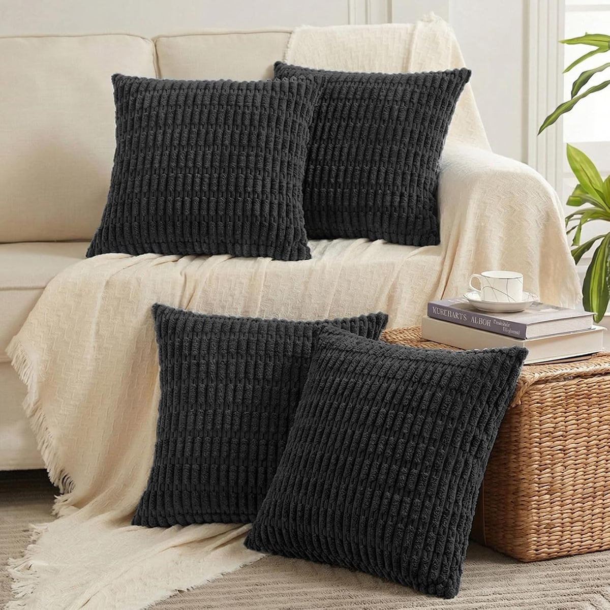 fancy homi 4 packs decorative throw pillow covers, main product view
