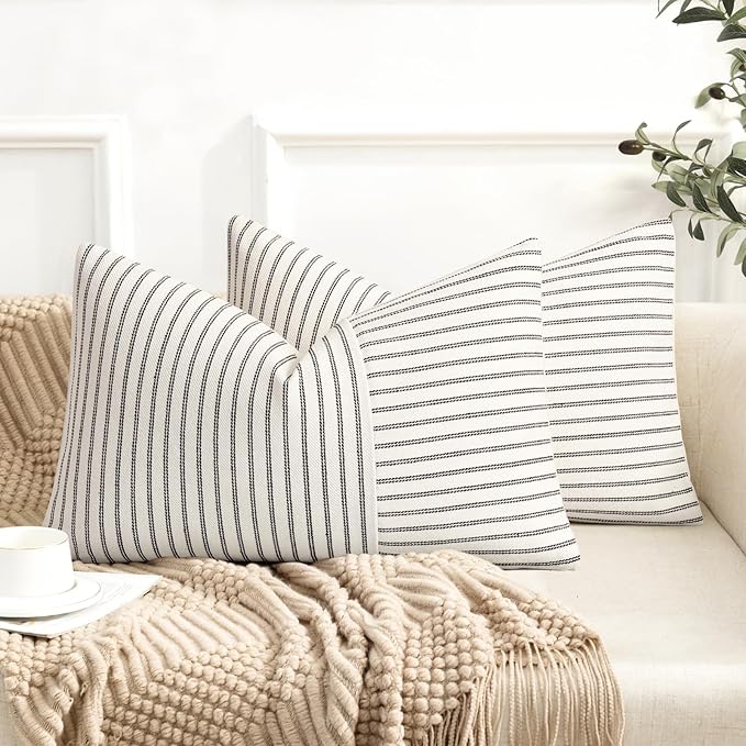 YCOLL Farmhouse Pillow Covers 12x20, Modern Accent Lumbar Throw Pillow Covers by PillowCoversExpert