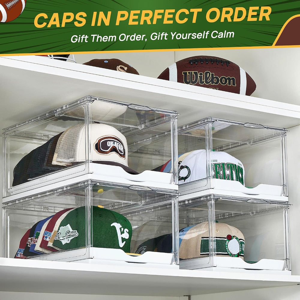 Vtopmart 2 Pack Stackable Baseball Caps Organizer, Each Holds 12 Hats