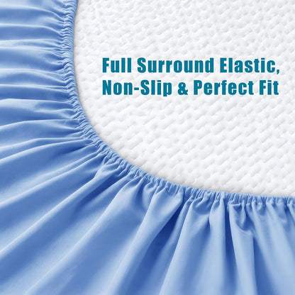 kkjiaf 3 piece light blue cotton hospital bed, package contents