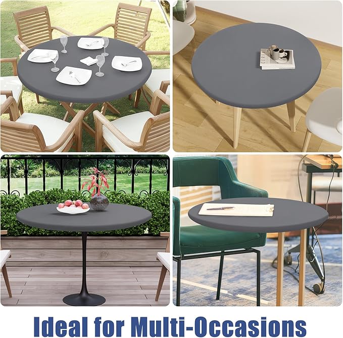 Round Spandex Tablecloth, Elastic Fitted Waterproof Tablecloths - Image 9