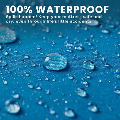 waterproof zippered mattress protector queen size, 12" deep, close-up detail