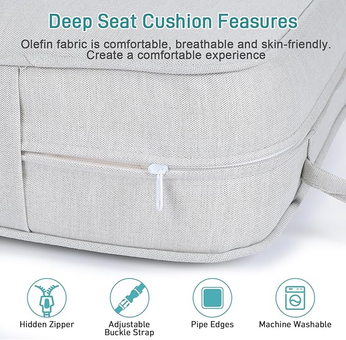 Aoodor Outdoor Chair Cushion, 24 x 24 Inch Water-Resistant, Fade-Resistant - Image 4