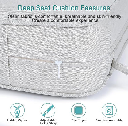 Aoodor Outdoor Chair Cushion, 24 x 24 Inch Water-Resistant, Fade-Resistant - Image 4