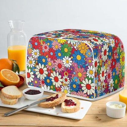 Daisy Flowers Printed Toaster Cover 2 Slice Wide Slot, Washable Kitchen - Image 5
