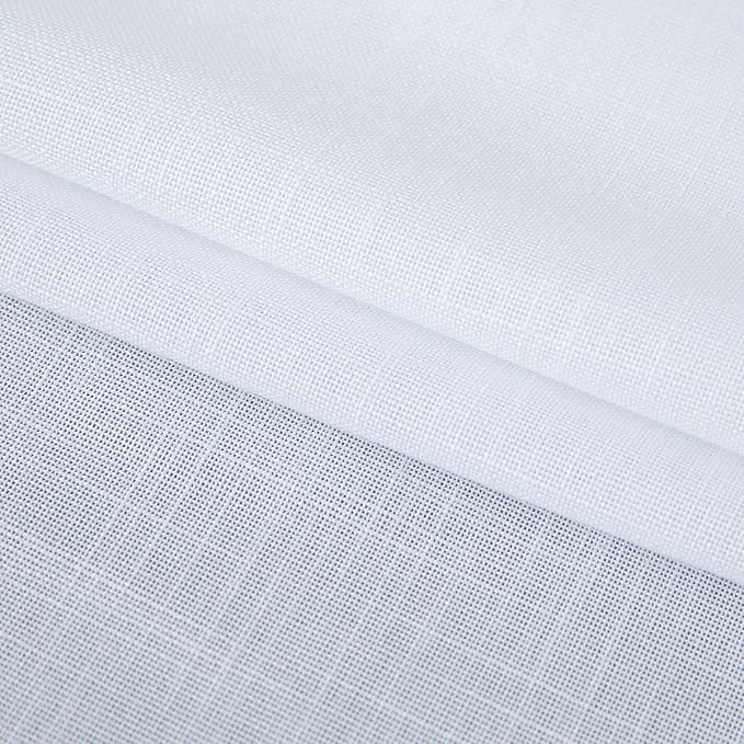 Pitalk White Linen Window Treatments Sheer Curtain Panels - Image 8