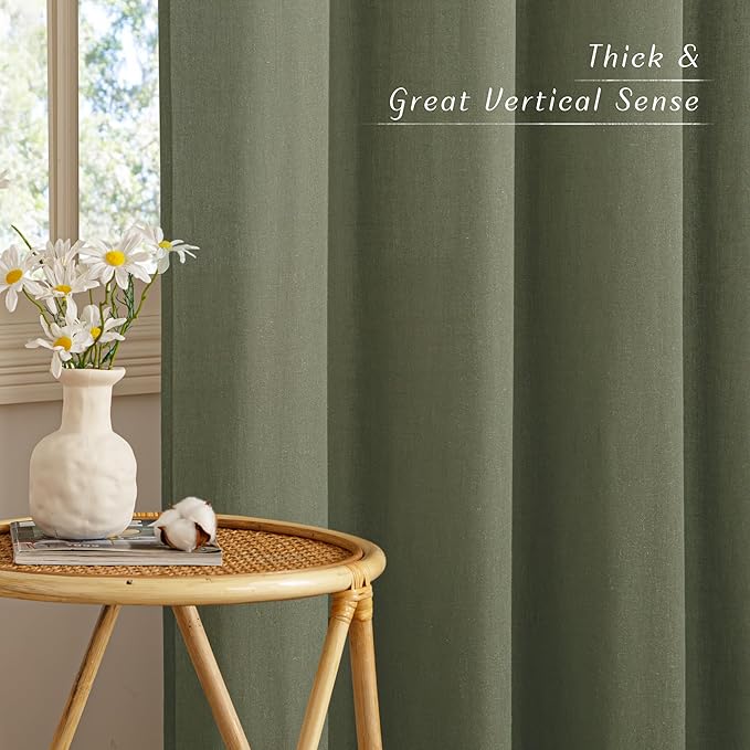 NICETOWN Linen Curtains 84 inch Long, Grommet Thick Linen Blend Window - Image 5