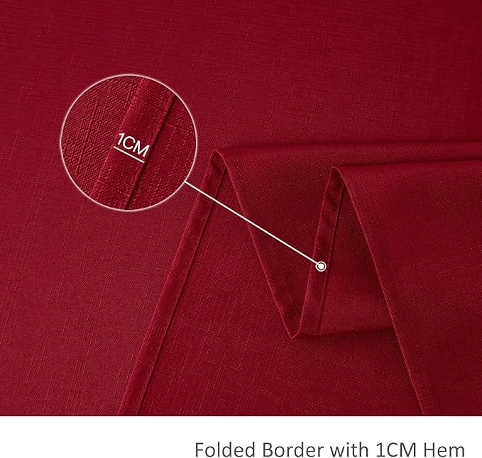 maxmill Square Tablecloth Slubby Texture Stain Resistant Waterproof Wrinkle - Image 6