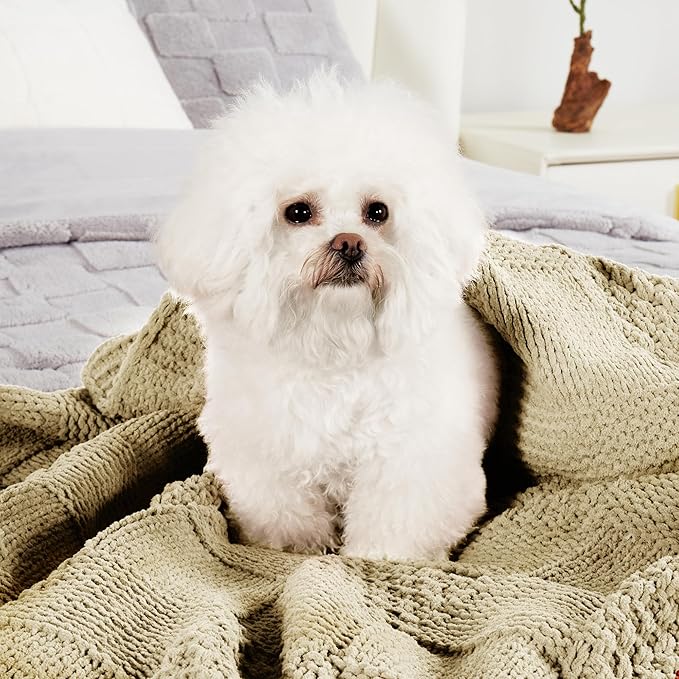 Amélie Home Checkered Chenille Knit Throw Blanket - Image 4