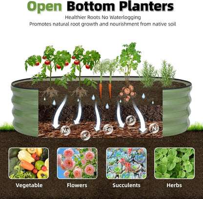 g good gain 2pcs raised garden beds galvanized, side view