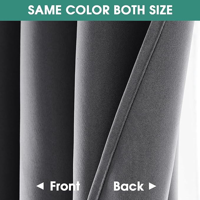 HOMEIDEAS 2 Panels Blackout Window Valance 24 inch Long Curtains - Image 4