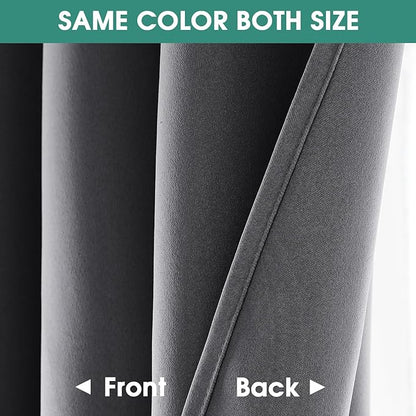 HOMEIDEAS 2 Panels Blackout Window Valance 24 inch Long Curtains - Image 4