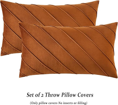 GIGIZAZA Decorative Velvet Pillow Covers 12x20, Living Room Square Cushion - Image 2