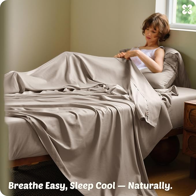 Bedsure Cooling Sheets, Rayon Derived from Bamboo & Cotton Blend, GentleSoft - Image 6