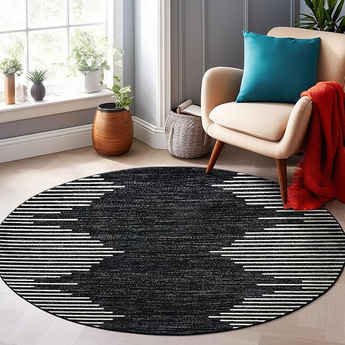 Rugshop Bohemian Stripe Stain Resistant High Traffic Living Room Kitchen - Image 8