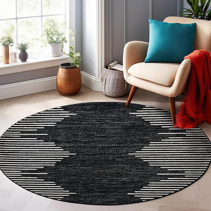 Rugshop Bohemian Stripe Stain Resistant High Traffic Living Room Kitchen - Image 8