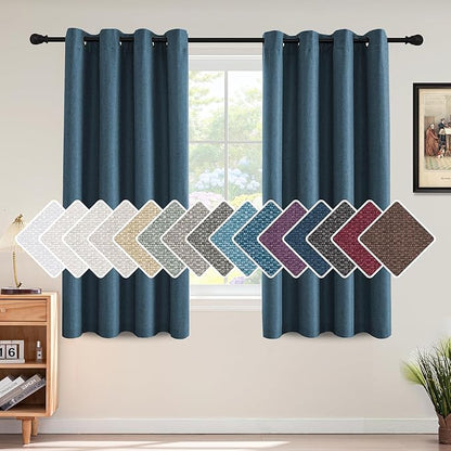 H.VERSAILTEX Linen Blackout Curtain 54 Inches Long by HVERSAILTEX