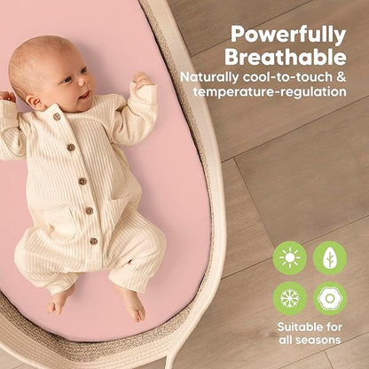 2-Pack Baby Bassinet Sheets Girl, Boy - Image 4