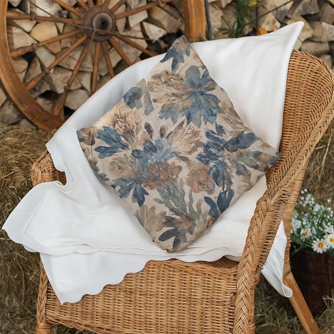 Bohemian Pillow Covers | Vintage Floral & Carpet Design | Double Sided Blue - Image 7